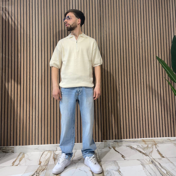 Polo in maglia con cerniera